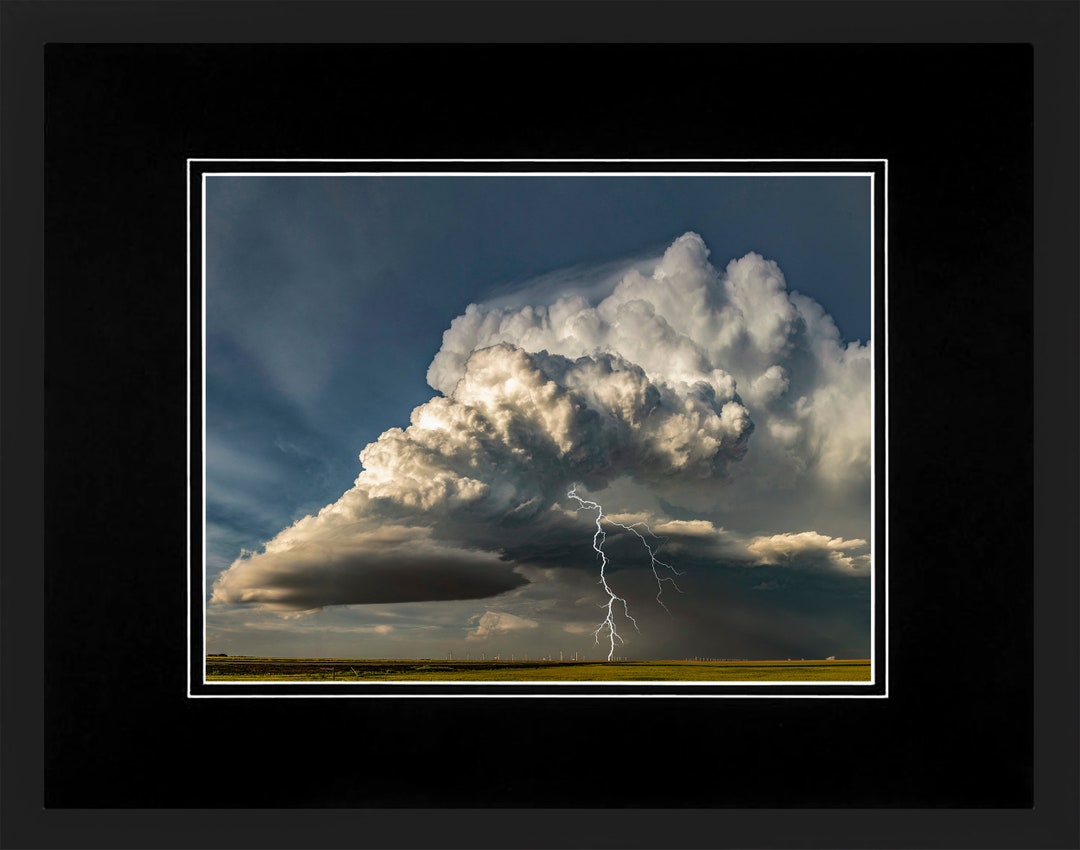 Kansas Supercell Storm Lightning Bolt Weather Scenic Landscape Photo ...