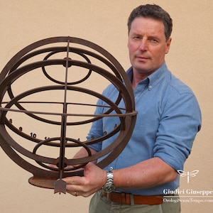Armillary Sphere in Oxidized Steel - Classic Size