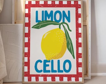 Limoncello Kitchen Print: Retro Italian Lemon Art (Digital Download)