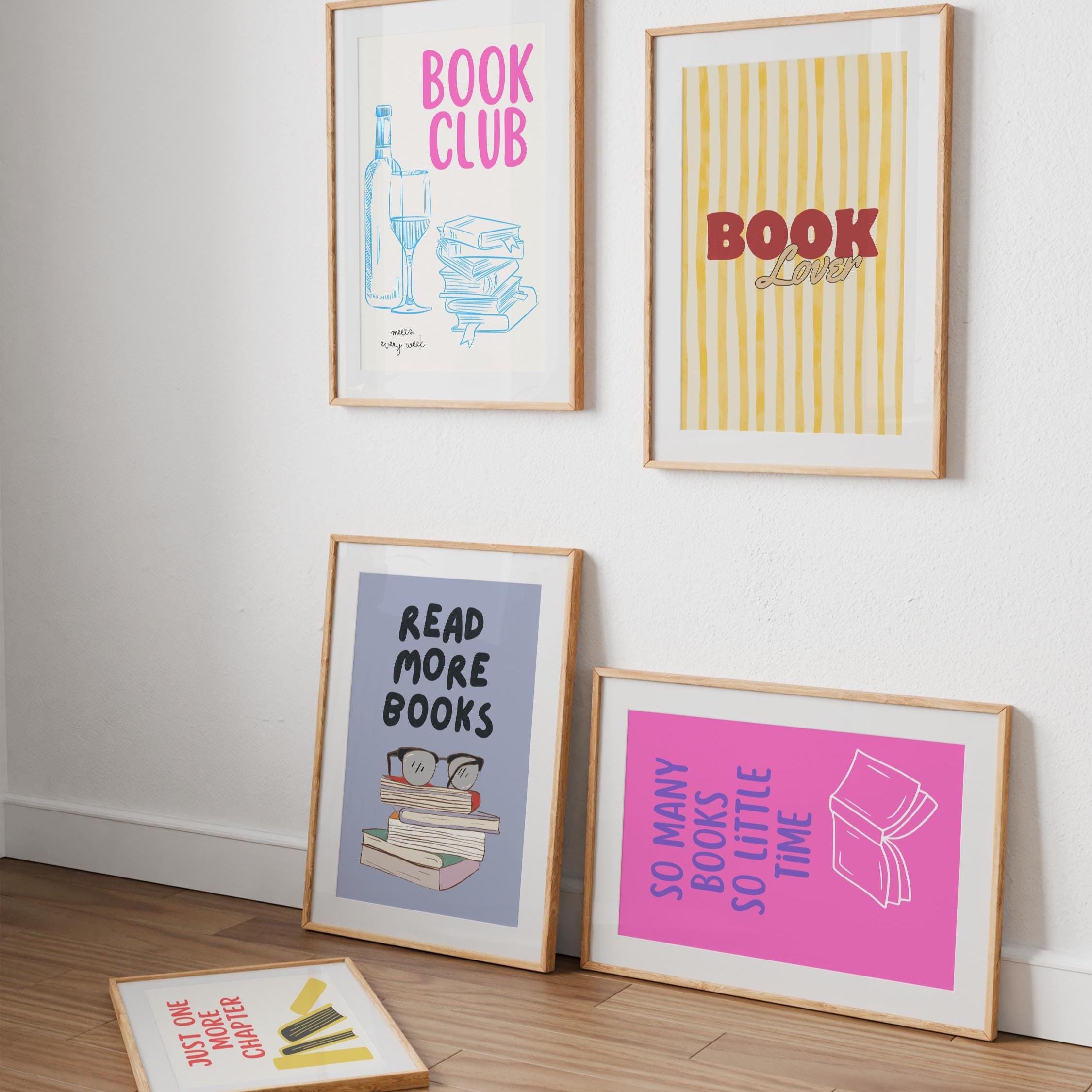 Book Lover Gallery Wall Art Set: Reading Quotes, Modern Prints (digital ...