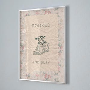 Booked and Busy Cat Print: Vintage Reading Nook Decor (Digital Download)