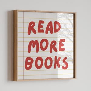 Lies mehr Bücher Wandkunst - Minimalistischer Buchliebhaber Digital Druck, Lese Zitat Poster, Klassenzimmer Bibliothek Dekor, Sofort Download