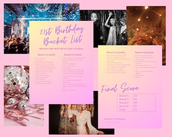 21st Birthday Bucket List Printable
