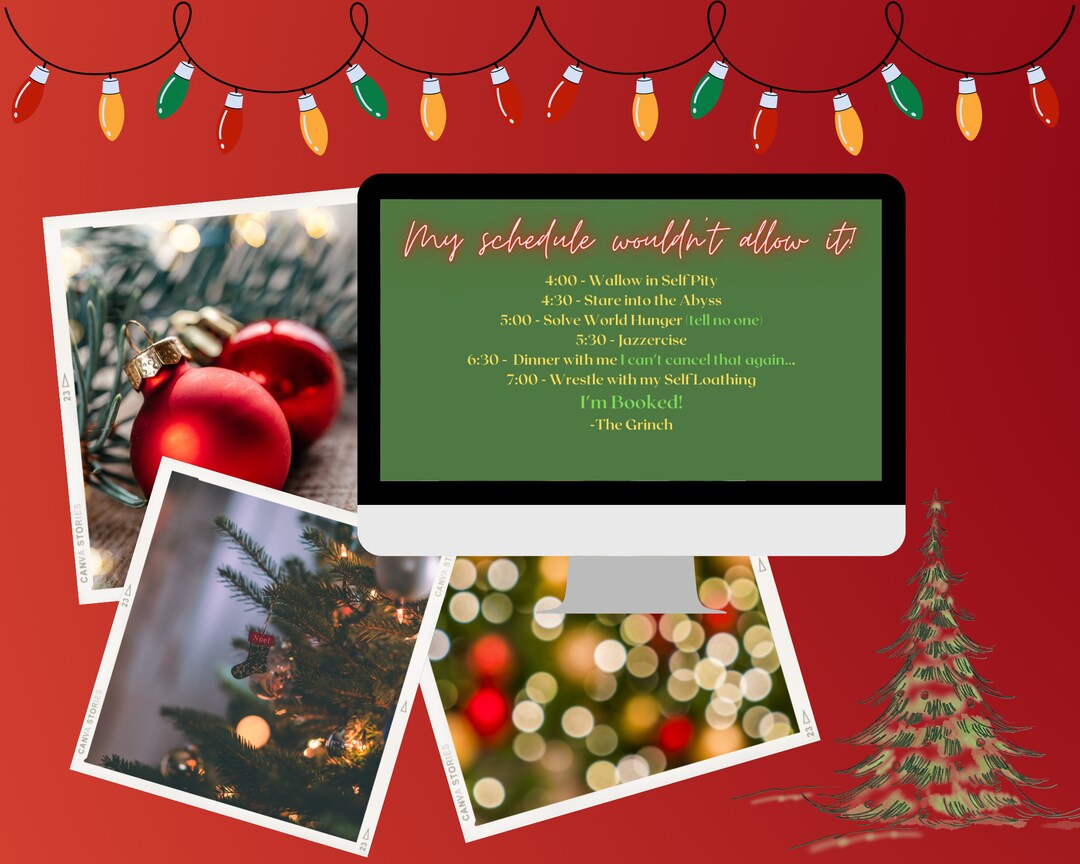 Grinch Schedule Digital Desktop Background Etsy