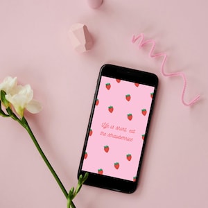 Strawberry Phone Background