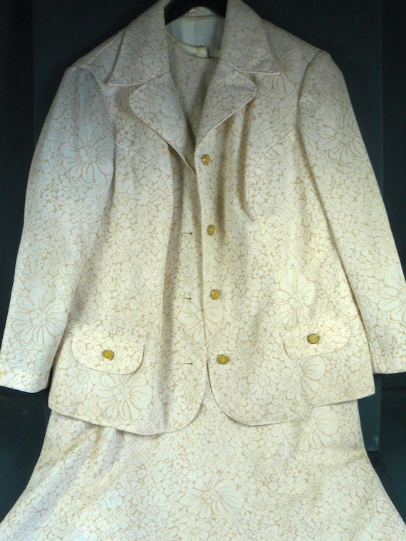 vintage summer costume blazer + dress size 46 sho… - image 1