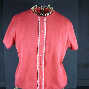 midcentury Strickpulli rosa Kurzarm Sommerpulli 50er Jahre