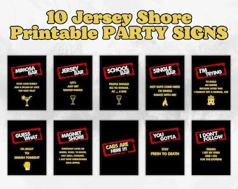 Jersey Shore Party Signs Bundle | Printable Posters Decor (Instant Download)