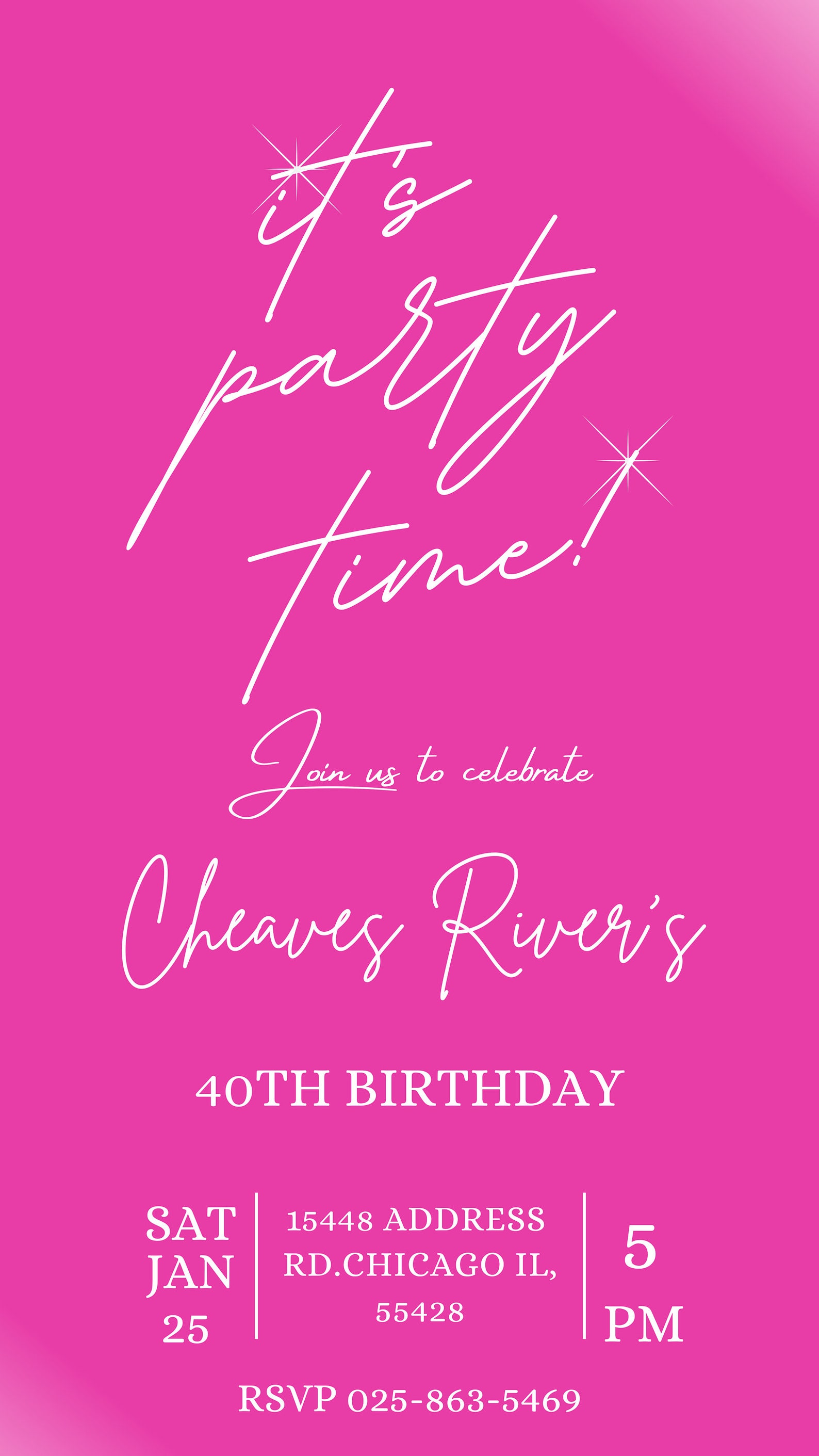 Minimal Modern Birthday Party Digital Invitation Template Etsy