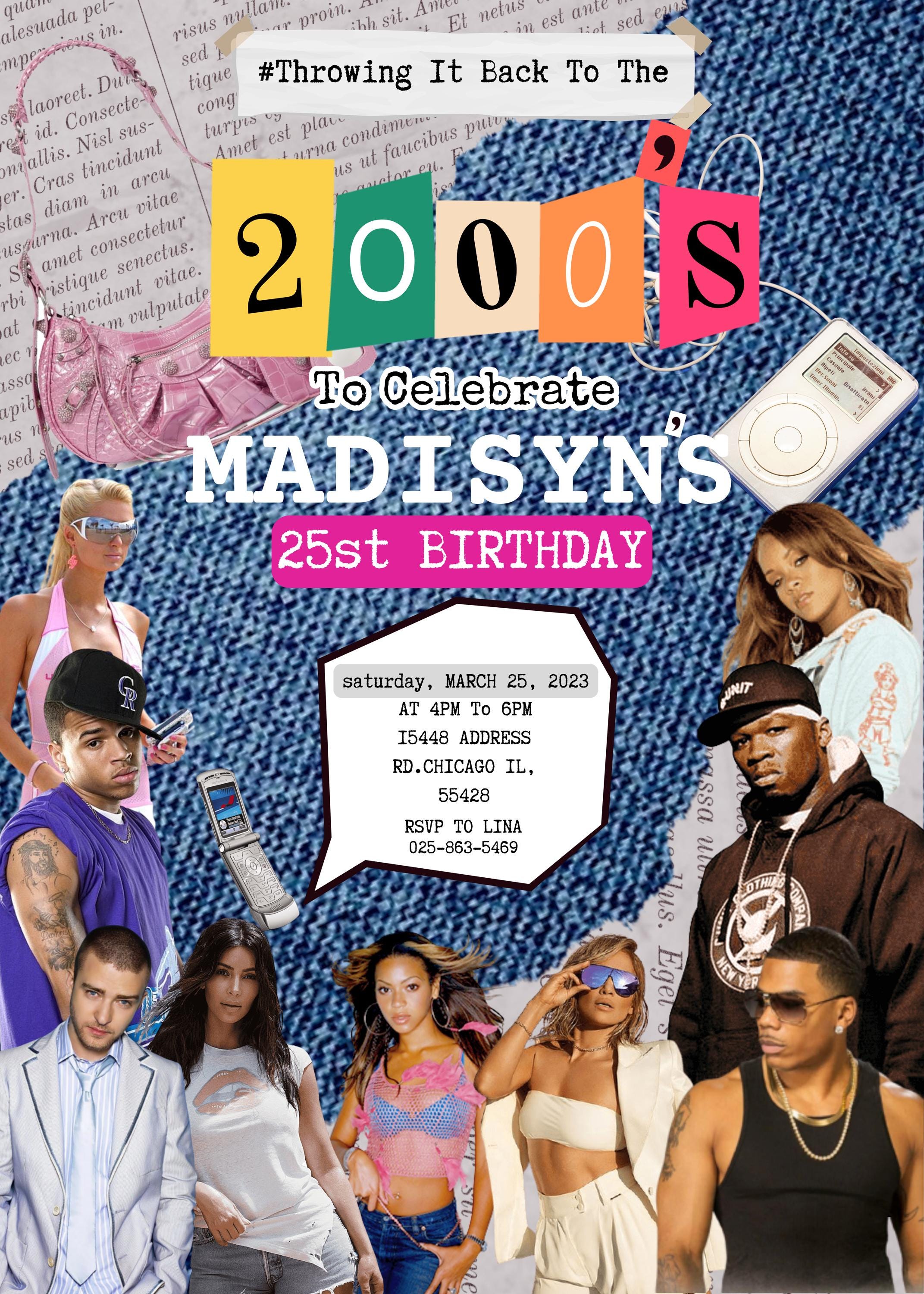 Early 2000s Themed Printable Birthday Invitation Template | Instagram ...