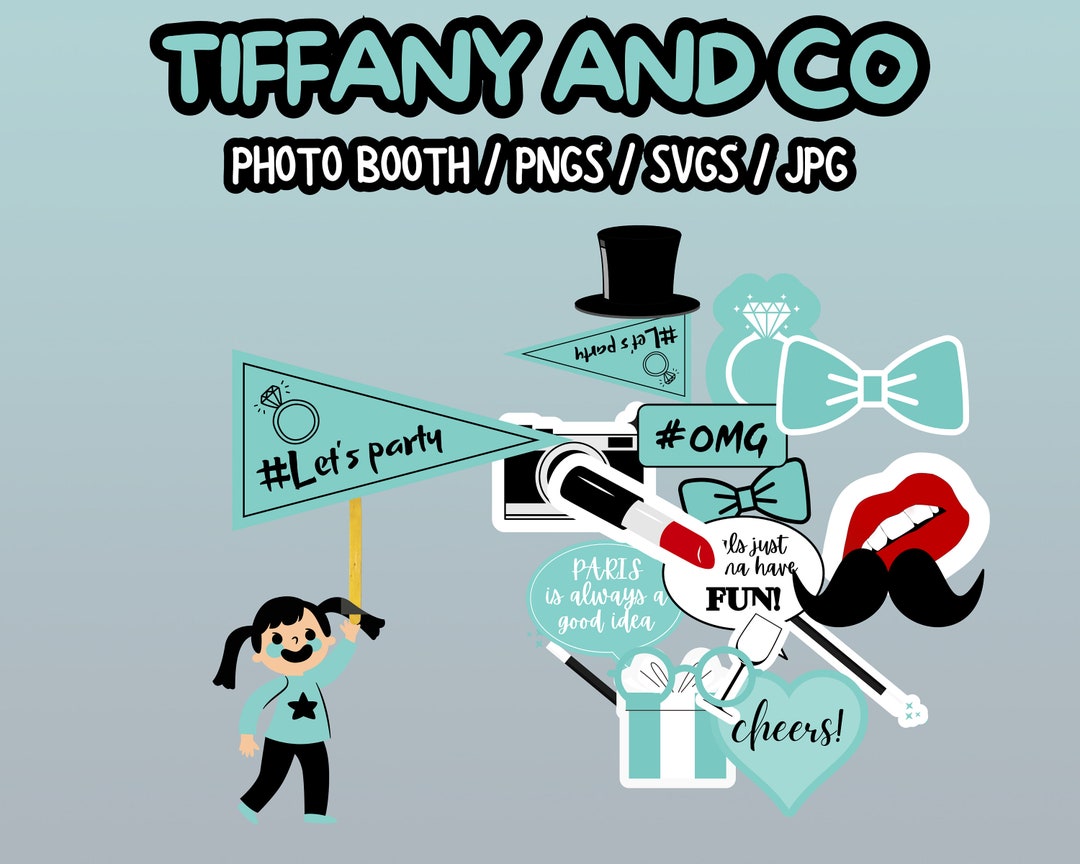 Photo Booth Printable Props Tiffany and Co Birthday Party Etsy