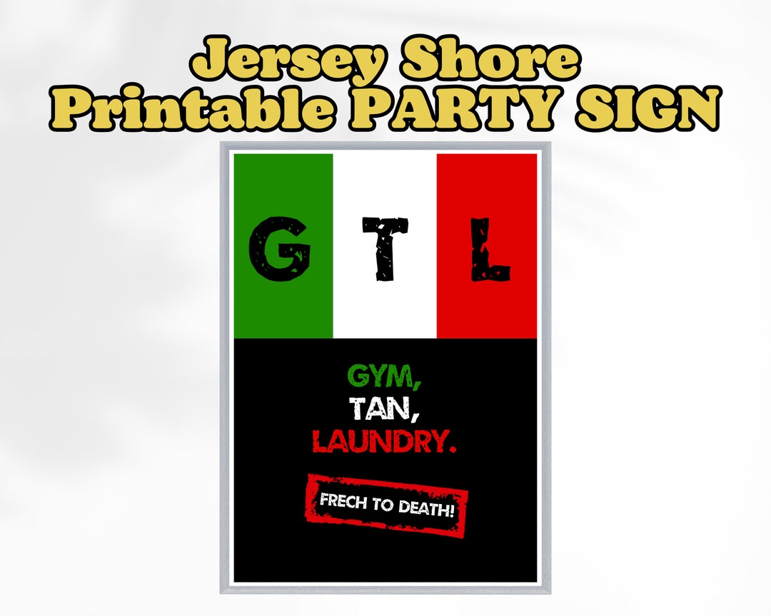 Jersey Shore Party Posters Jersey Shore Printable Party Sign Jersey