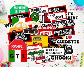 Jersey Shore Photo Booth Printable Props | Jersey Shore Birthday Party | Jersey Shore Stickers | Jersey Shore Theme Decor | Instant Download