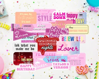 Music Tour Inspired Photo Booth Props | Retro Pop Star Party Decorations | Eras Birthday Theme Printable | Colorful Decor | Digital Download