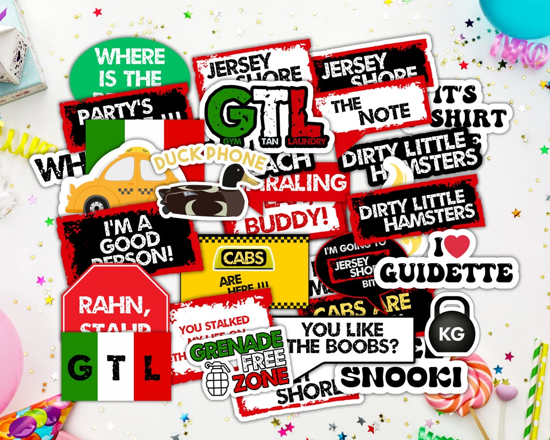 Jersey Shore Photo Booth Printable Props Jersey Shore Birthday Party