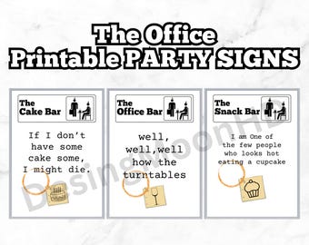 The Office Party Posters x3 | The Office Printable Party Signs | The Office Party Decorations | The Office Bar Cake Snack | Instant Downloa