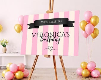 Pink Secret Party Welcome Sign | Pink Secret Theme Decoration | Pink Secret Printable | Pink Secret Flyer | Instant Download