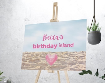 Island Birthday Party Welcome Sign | Island Decoration | Season of Love Theme Island Welcome Sign | Island Printable | Instant Download
