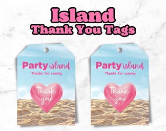 Island Party Thank You Tags | Island Party Favour Tags | Island Theme Decor | Digital Download | Instantly Download