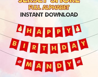 Jersey Shore Party Banner | Full Alphabet Letters and Numbers | Jersey Shore Printable Banners | Jersey Shore Theme Party | Instant Download