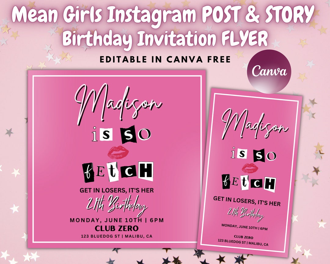 Mean Girls Inspired Printable Birthday Invitation Flyer - Etsy