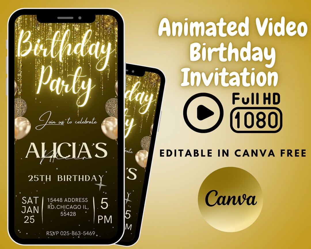 Birthday Invitation Animated Video Template Flyer Birthday Party Phone Birthday Invitation Animated Video Template Flyer Birthday Party Phone