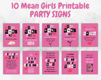 Mean Girls Party Posters Bundle x 10 | Mean Girls Printable Party Signs | Mean Girls Party Decoration Theme | Mean Girls Flyer  | Instant
