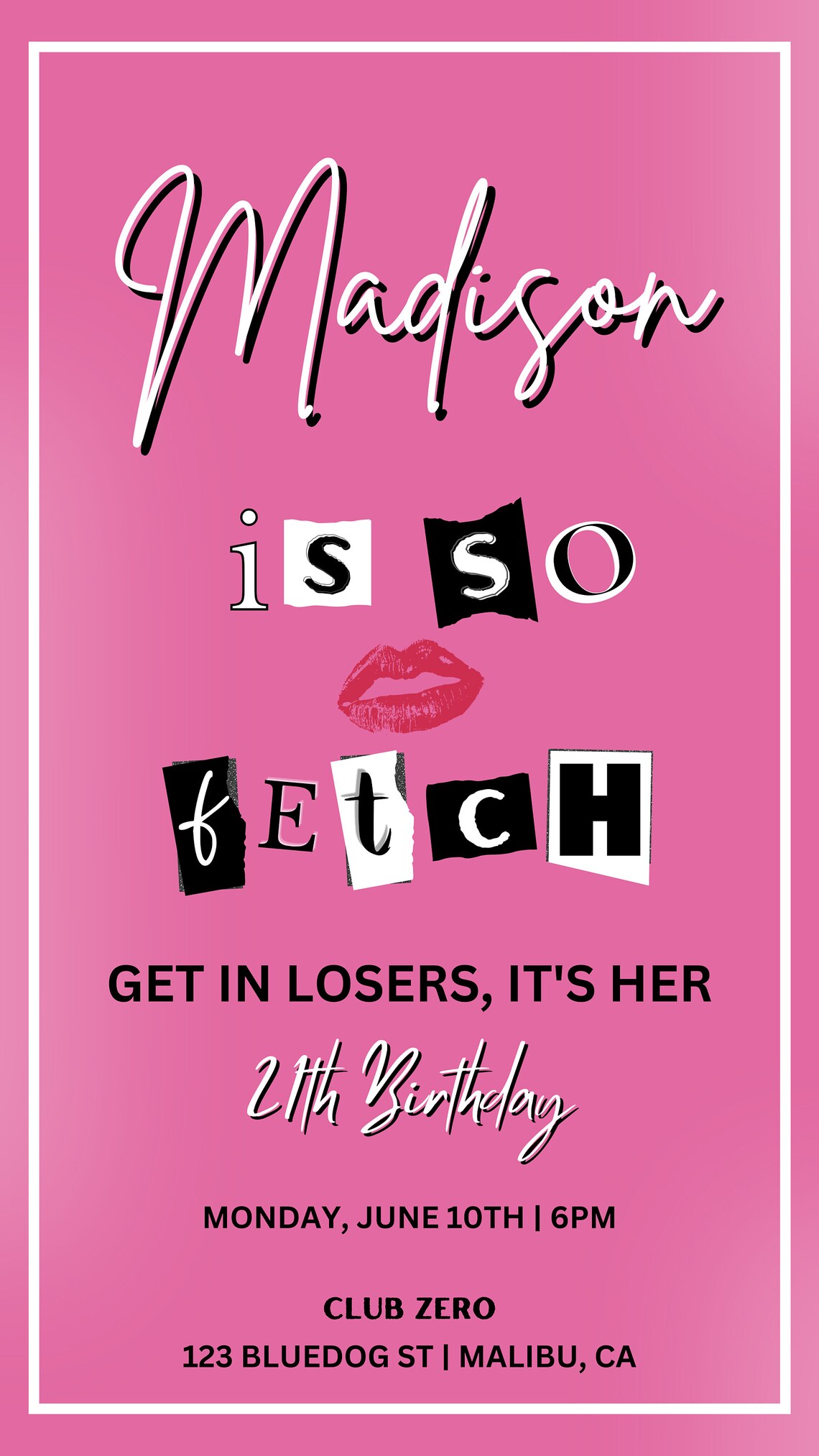 Mean Girls Inspired Printable Birthday Invitation Flyer - Etsy