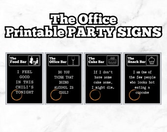 The Office Party Posters x4 | The Office Printable Party Signs | The Office Party Decorations | The Office Bar Cake Snack | Instant Download