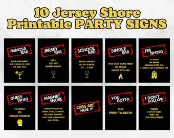 Jersey Shore Party Posters x 10 | Jersey Shore Printable Party Signs | Jersey Shore Party Decorations | Jersey Shore Bar | Instant Download