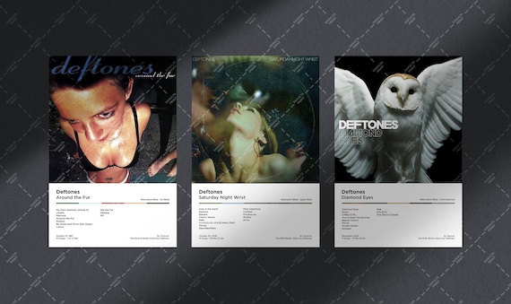Deftones 3 set poster album / poster Deftones / poster copertina album /  stampa musicale / regalo musicale / idea regalo / decorazione della parete  di casa / arte moderna -  Italia