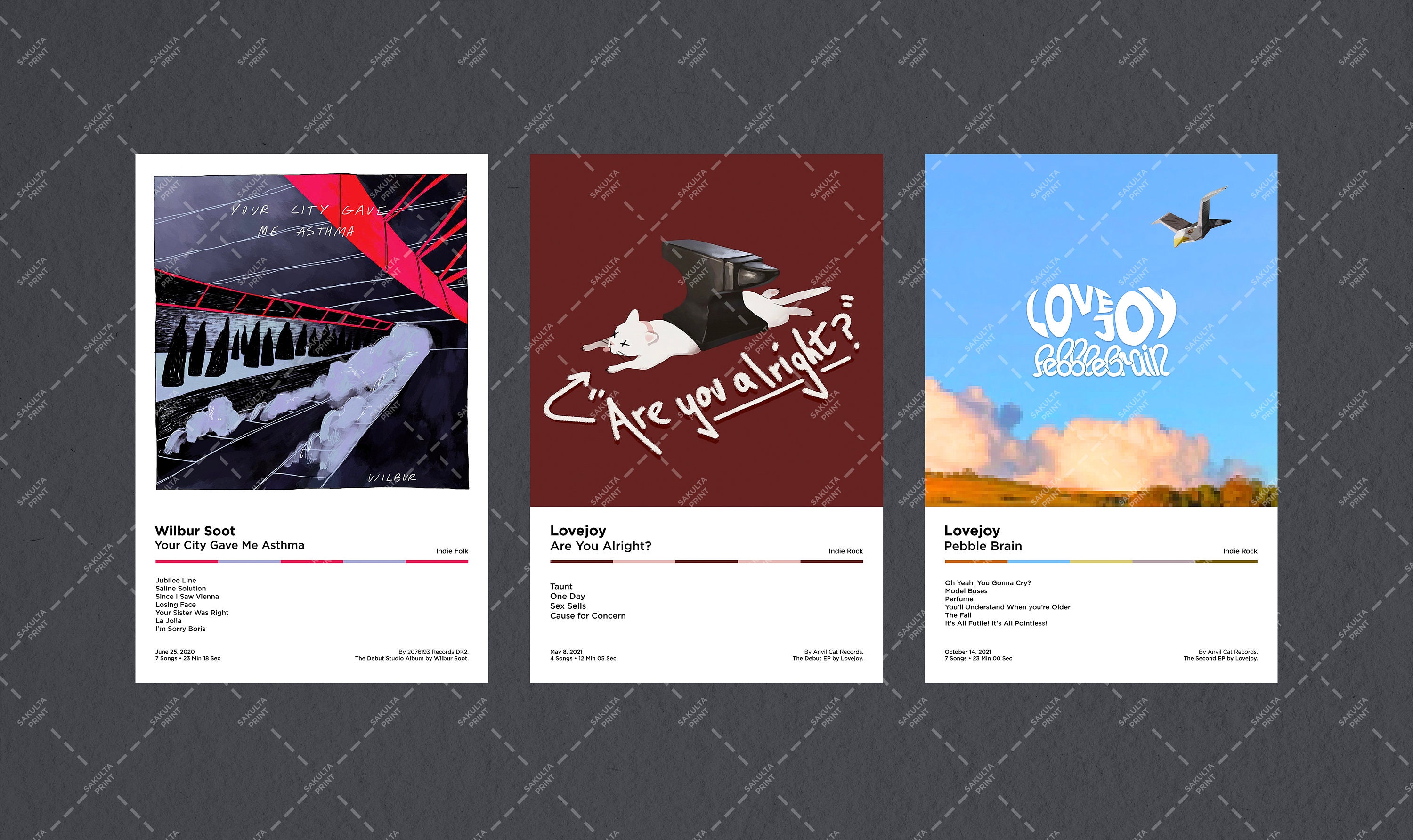 Lovejoy 3 Set Album Poster / Lovejoy Posters / Wilbur Soot Etsy