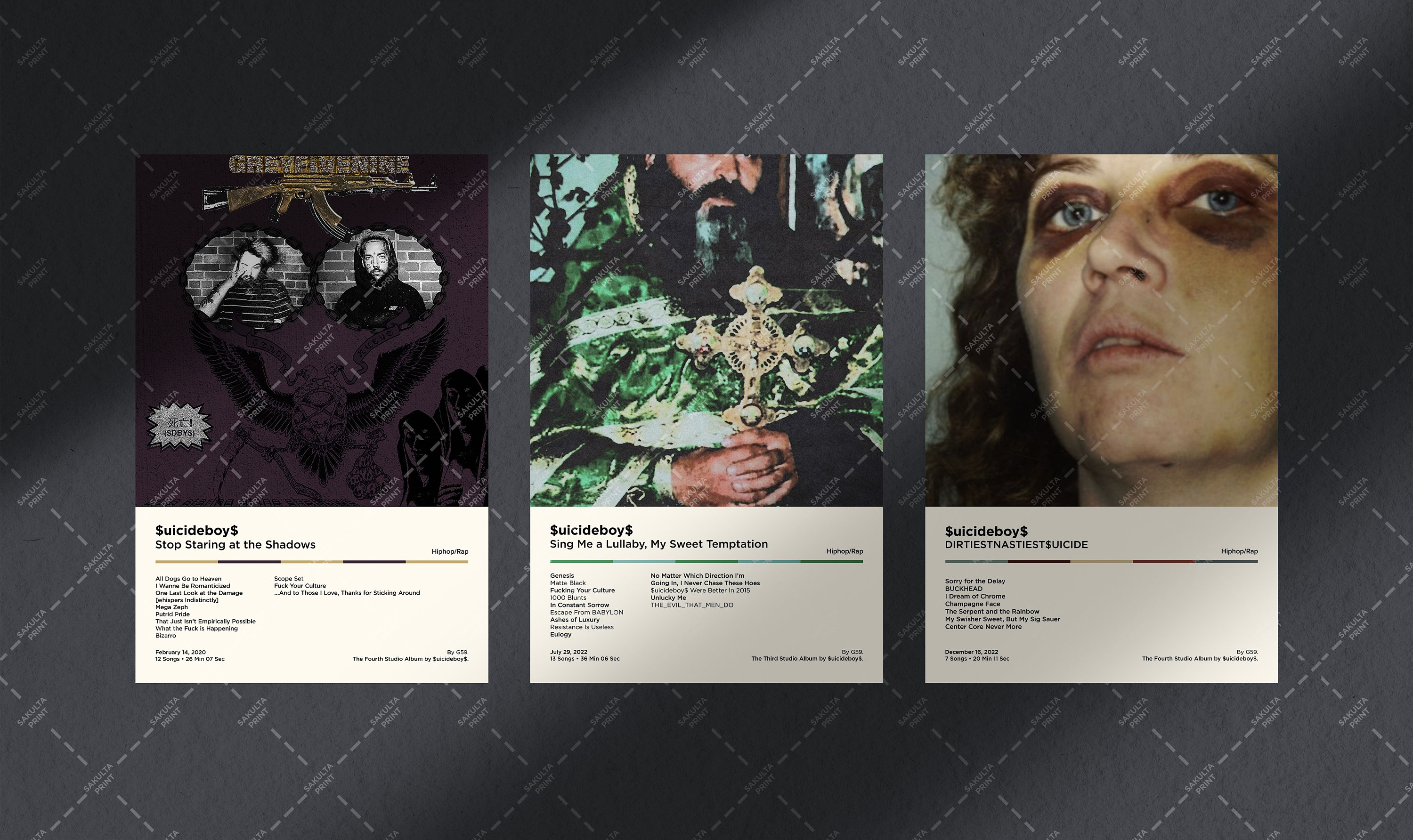 Suicideboys 3 Set Album Poster / Suicideboys Posters / Album Etsy