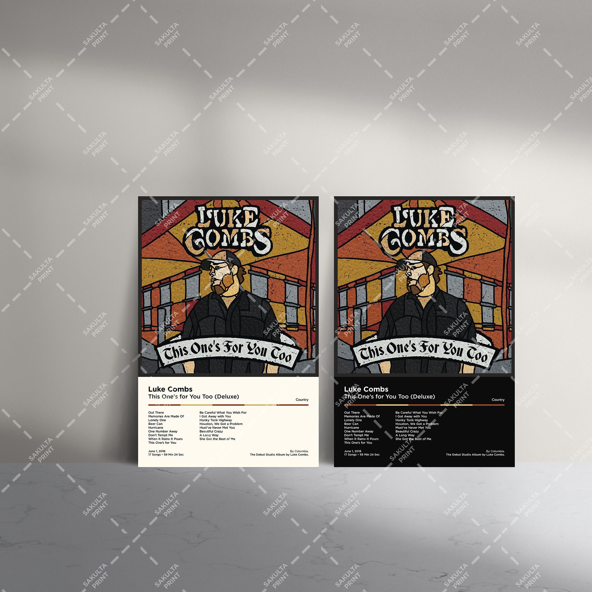Luke Combs 3 Set Album Poster / Luke Combs Posters / Album Cover Poster
