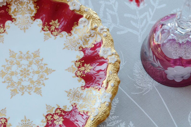 What Is Gilt Rim Coalport Rich Gilt Rim Burgundy Border With Raised Gilding Plate, Circa ...
