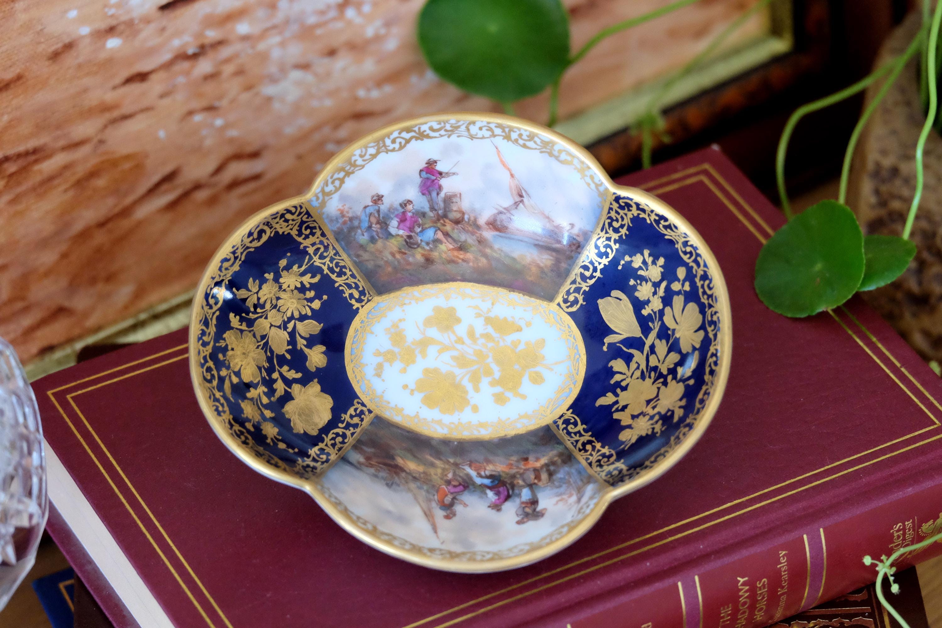 Dresden Helena Wolfsohn Demitasse Cup and Saucer: Hand Painted