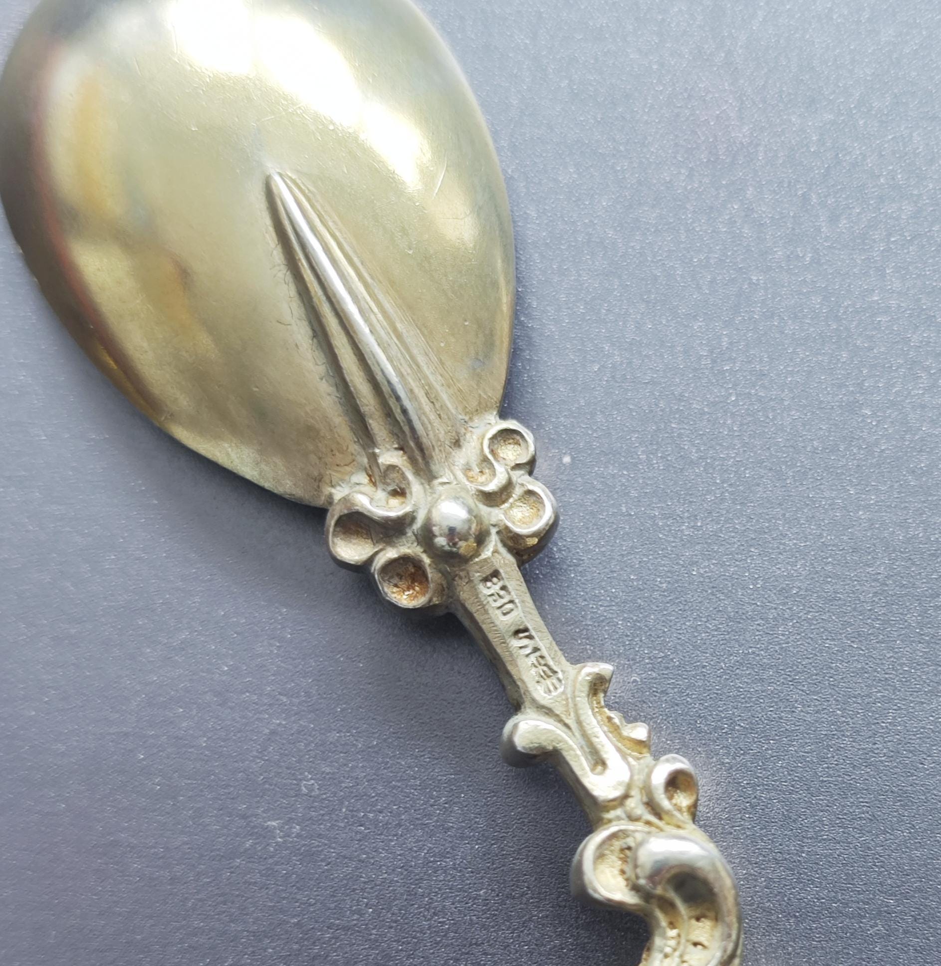A Cased Set of Twelve Norwegian 830 Silver Gilt Teaspoons by David