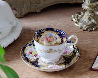 Alka Bavaria, Fine Kobalt, Bone China Teacup Saucer Plate Trio