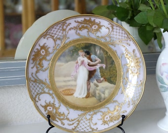 Antique Helena Wolfsohn Dresden Hand-painted Cabinet Plate, C