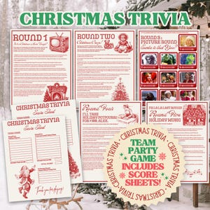 Nostalgisches Weihnachtsquiz-Partyspiel | Zwei Designoptionen! + Team-Punktetabellen