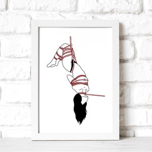 Hung N Strung Shibari Woman Matte Wall Print 11x14