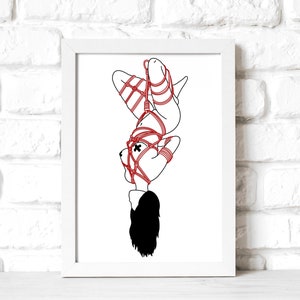 Knotted Up Shibari Woman Wall Art Print 11x14
