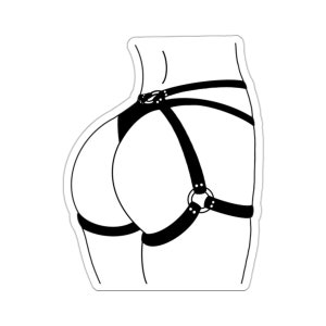 Frecher Bondage Booty Aufkleber - Vinyl Die Cut -Kiss Cut 2x2 Zoll