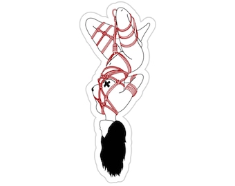 Knotted Up Shibari Woman Sticker- Vinyl Die Cut -Kiss Cut 2x2 inch