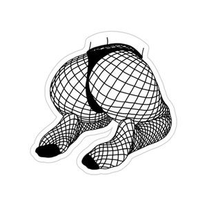 Fischnetz Beute Frau Minimalist Aufkleber - Vinyl Die Cut - Kiss Cut 2 x 2 Zoll