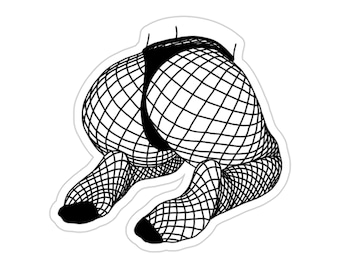 Fishnet Booty Woman Minimalist Sticker- Vinyl Die Cut- Kiss Cut 2x2 inch