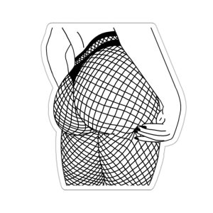 Cheeky Fishnet Booty Tease Sticker- Vinyl Die Cut -Kiss Cut 2x2 inch