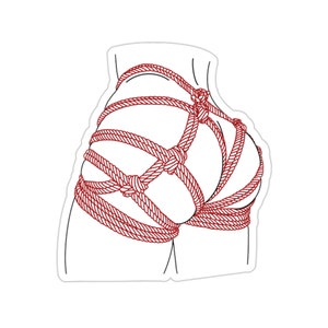 Shibari Booty Harness Sticker- Vinyl Die Cut -Kiss Cut 2x2 inch