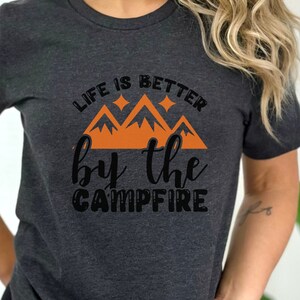 Camping Shirt Hiking T-Shirt Adventure Tshirt Camping Gift Camper Happy Camper Funny Camping Camp Nature Outdoors Travel Family Camping Life
