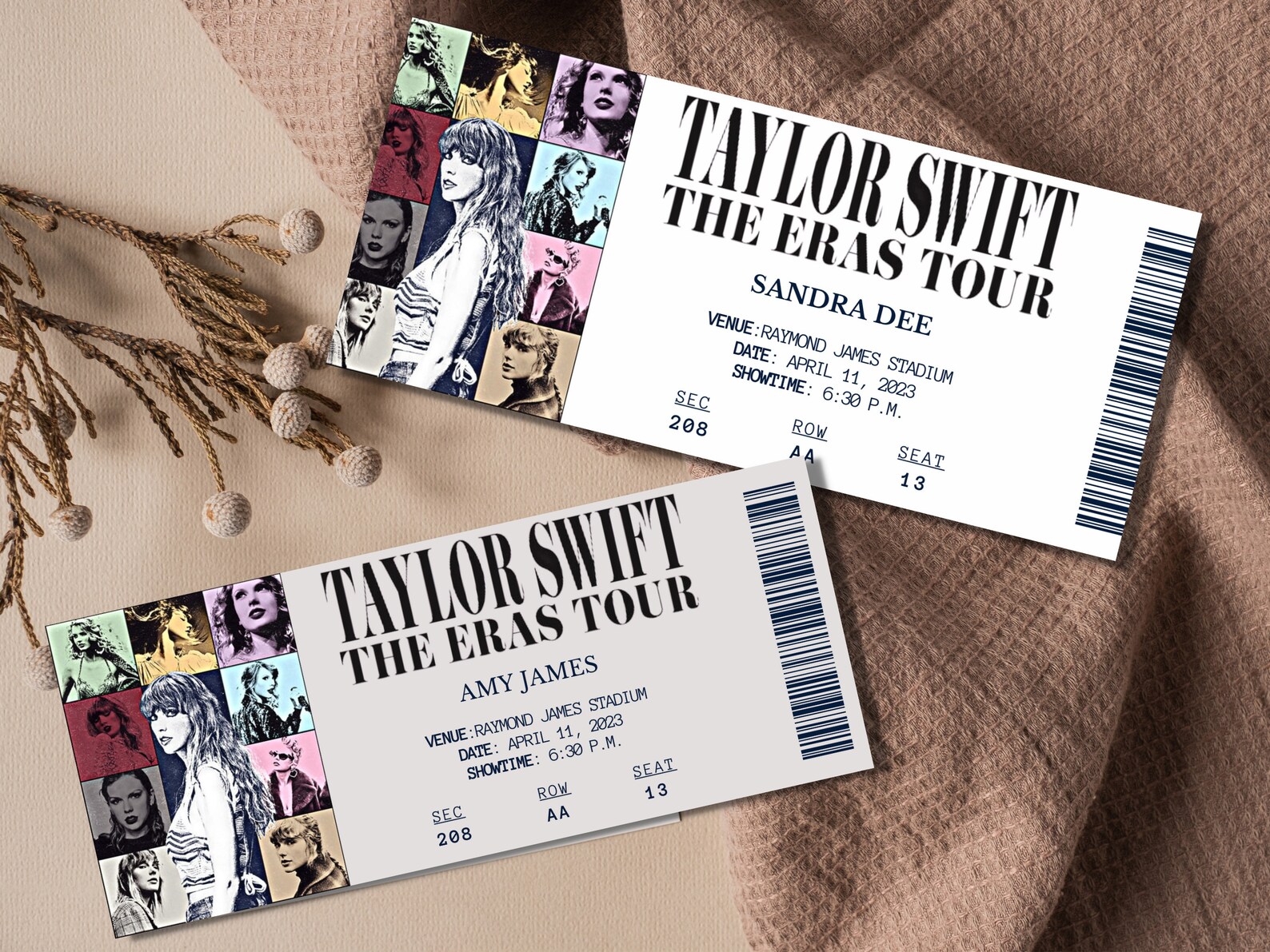 Customized Taylor Concert Tickets. Taylor Era's Tour 2023 Ticket Stub